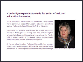 Commissioner welcomes Professor Colleen McLaughlin to Adelaide