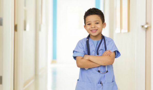 boy dressed as doctor