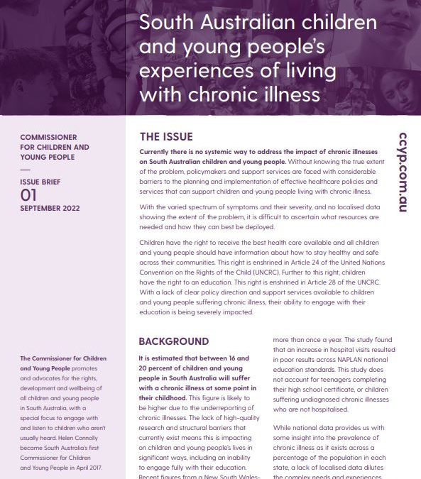 South Australian Children’s Experience of Living with Chronic Illness