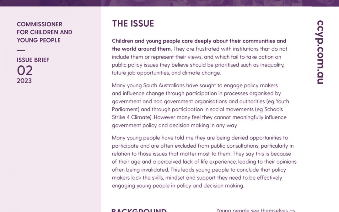 Barriers to Civic Participation for Children and Young People