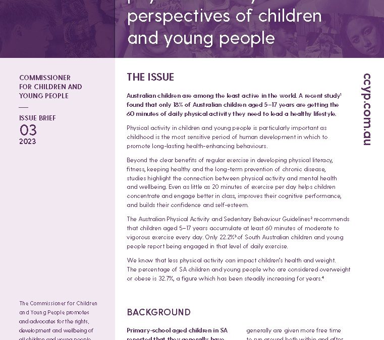 Health, Wellbeing and Physical Activity: The Perspectives of Children and Young People