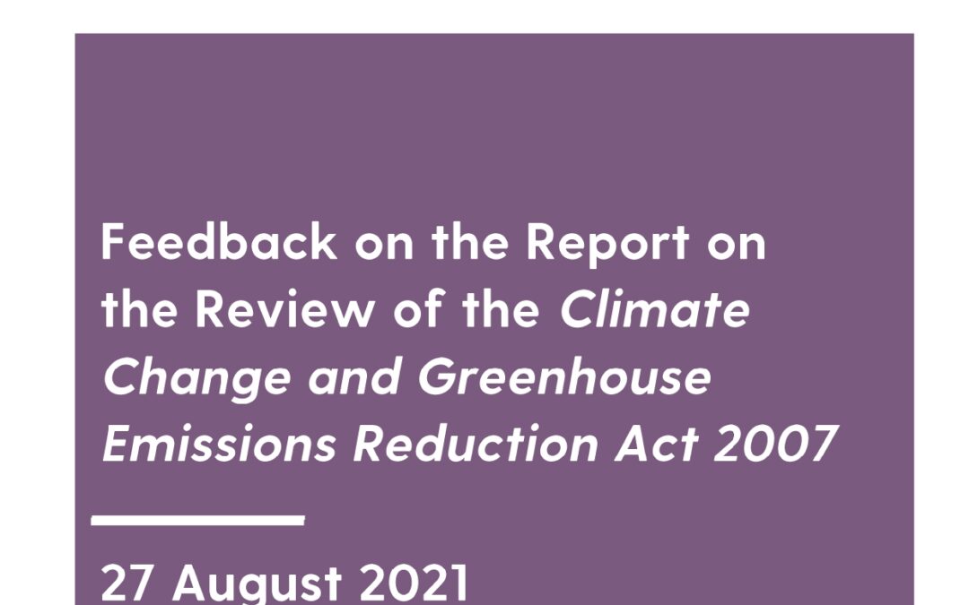 Submission on the Report on Review of Climate Change and Greenhouse Emissions Reduction Act 2007 SA, 2021