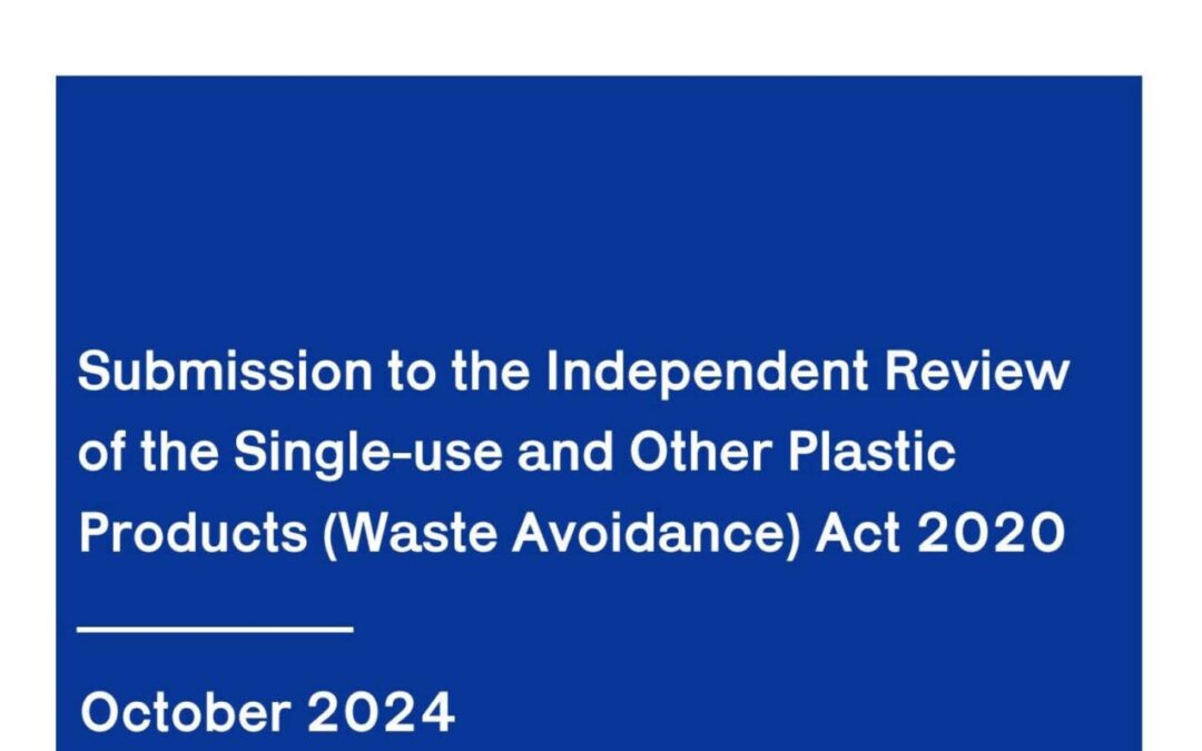 Submission to the Independent Review of the Single-use and Other Plastic Products (Waste Avoidance) Act 2020