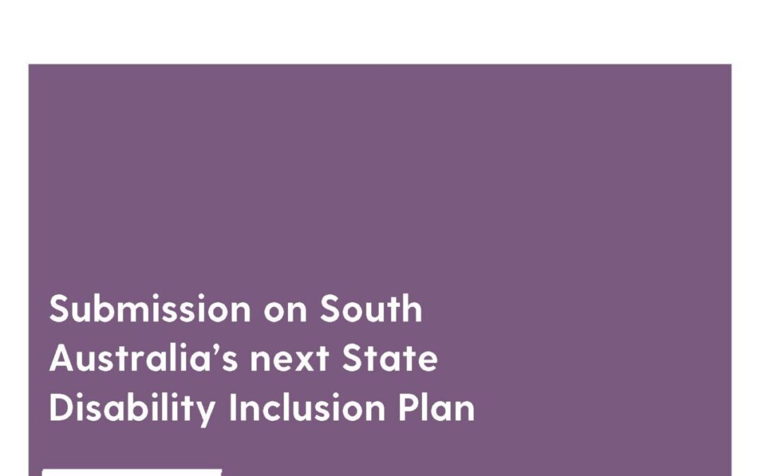 Submission on South Australia’s next State Disability Inclusion Plan